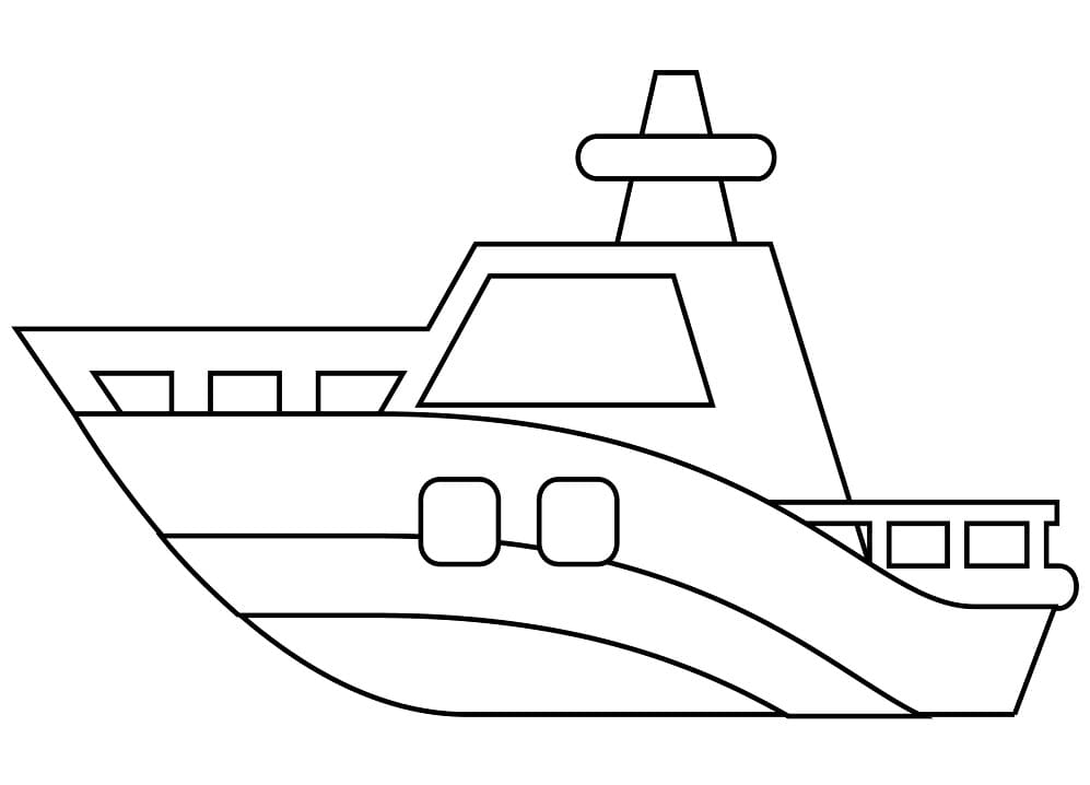 simple ship coloring pages