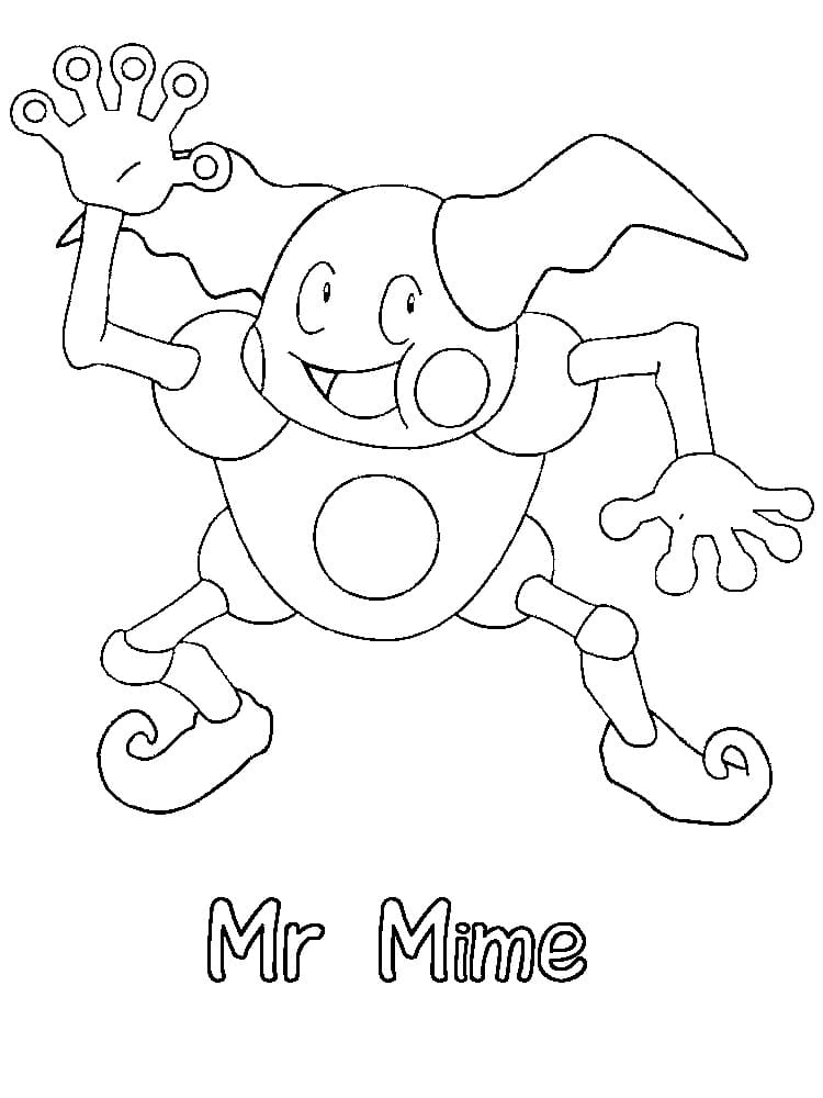 mime jr coloring pages for children pokemon