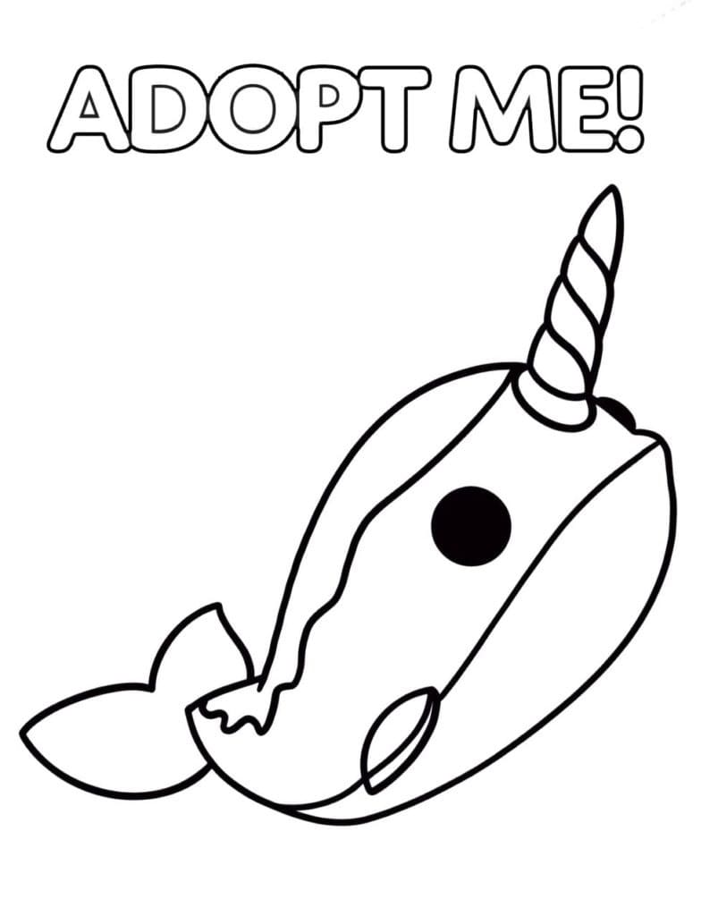Narwhal Adopt Me Coloring Page   Free Printable Coloring Pages for ...