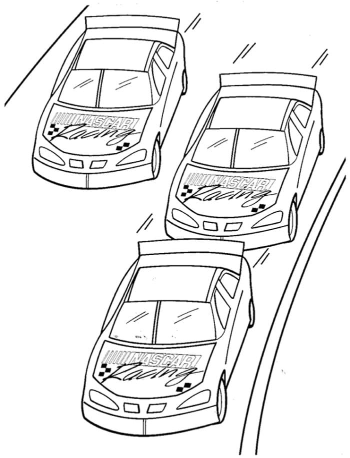 Nascar Cars Coloring Page - Free Printable Coloring Pages for Kids