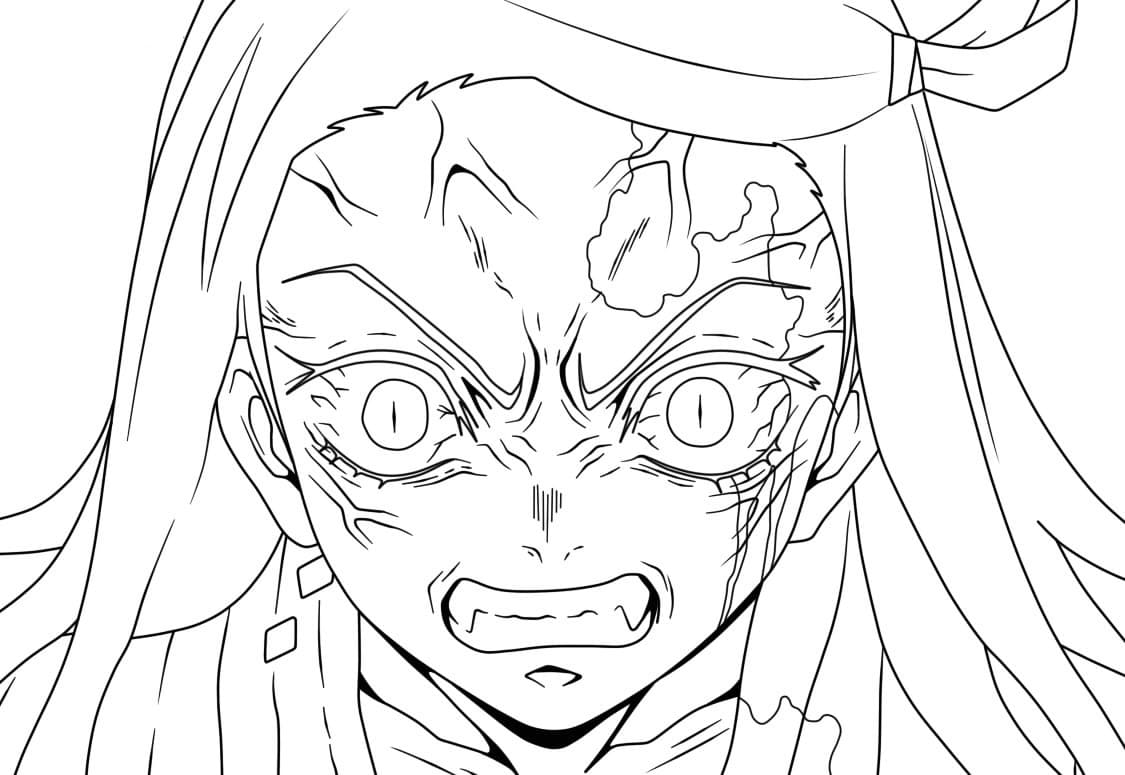 Nezuko From Demon Slayer Coloring Page - Free Printable Coloring Pages