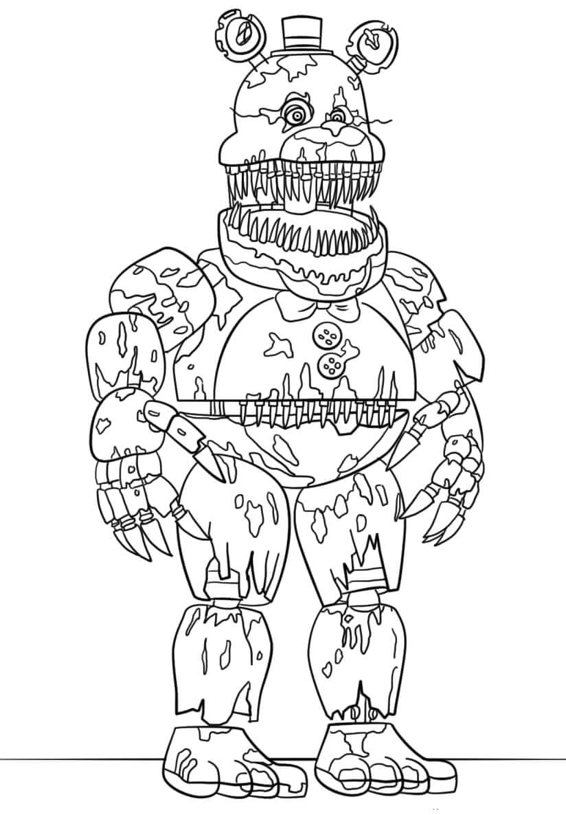 Glitchtrap FNAF Coloring Page  Fnaf coloring pages, Monster