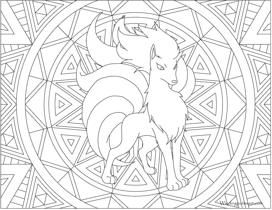 Pokemon Ninetales Coloring Page - Free Printable Coloring Pages for Kids