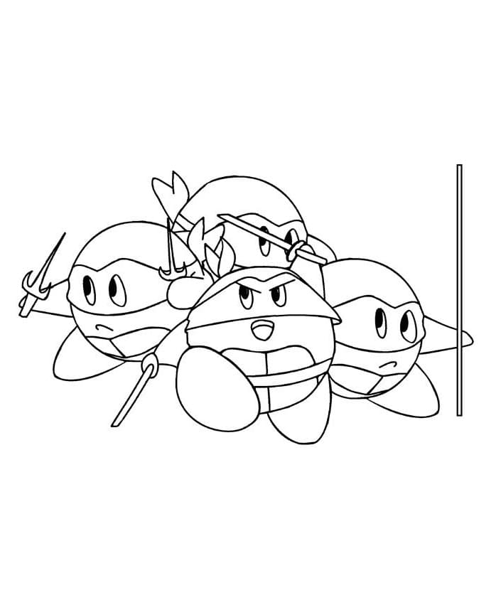 Ninja Kirby Coloring Page - Free Printable Coloring Pages for Kids