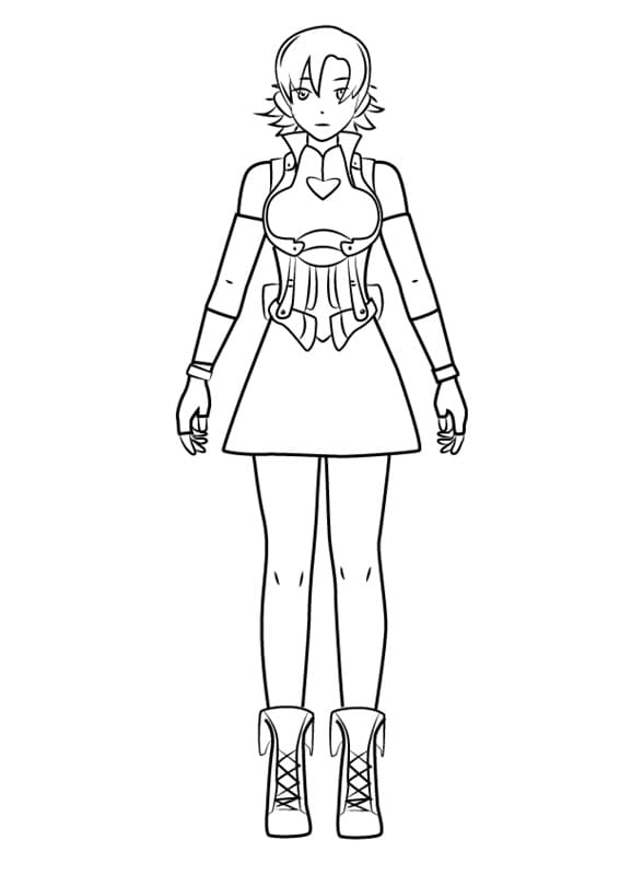 Nora Valkyrie from RWBY Coloring Page - Free Printable Coloring Pages