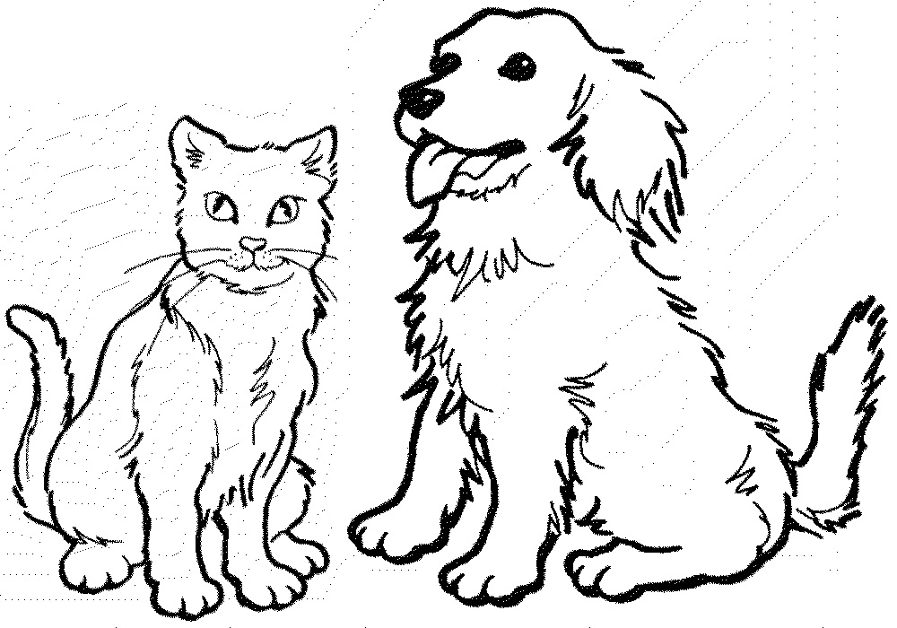 Normal Dog and Cat Coloring Page Free Printable Coloring Pages for Kids