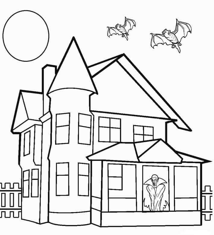 Download Normal Haunted House Coloring Page Free Printable Coloring Pages For Kids