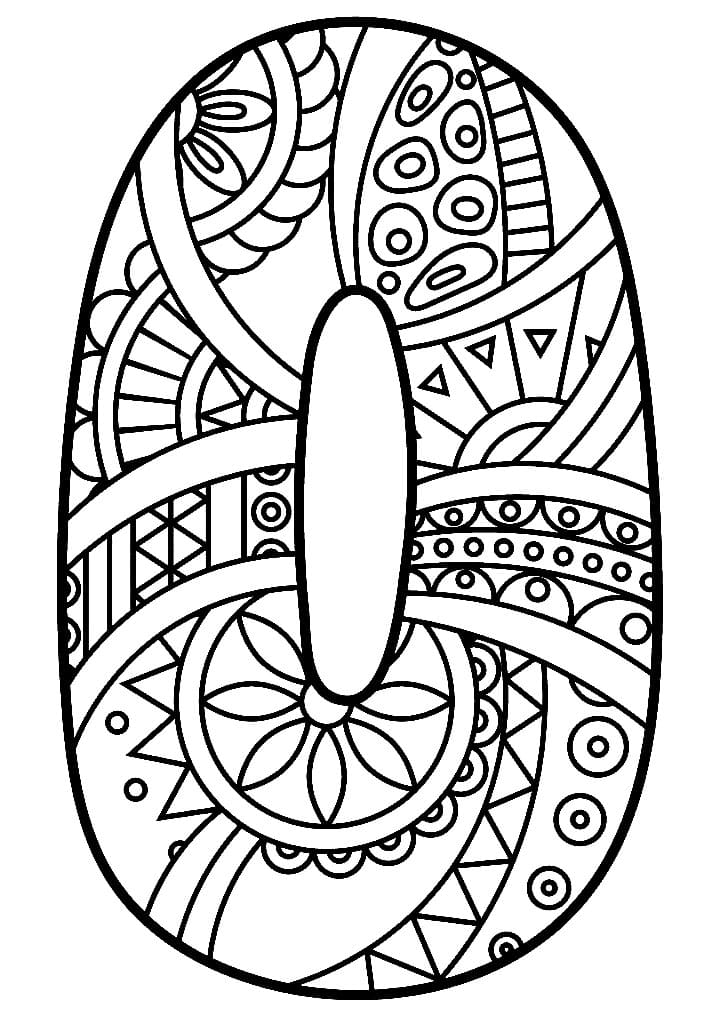 number 0 zentangle coloring page free printable coloring pages for kids