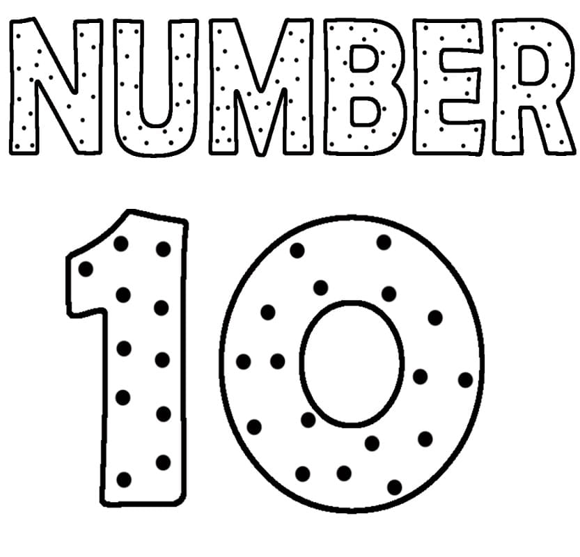 Number 10 with Dots