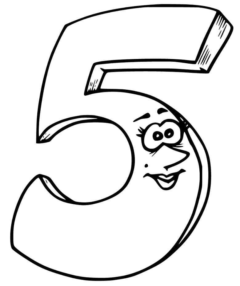 Number 5 with Face