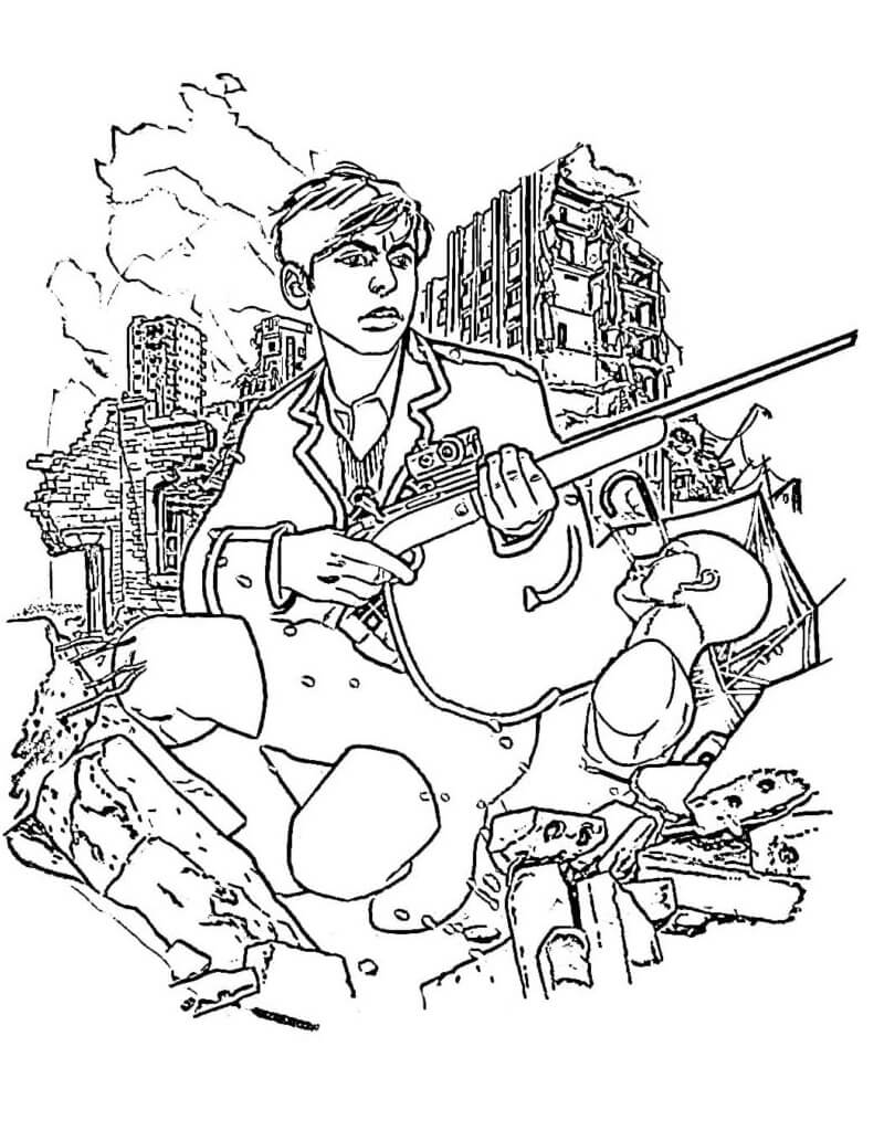 Number Five From Umbrella Academy Coloring Page Free Printable 