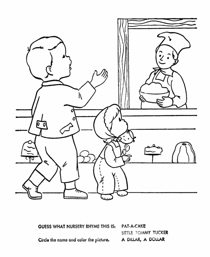 A Thought Nursery Rhymes Coloring Page - Free Printable Coloring Pages