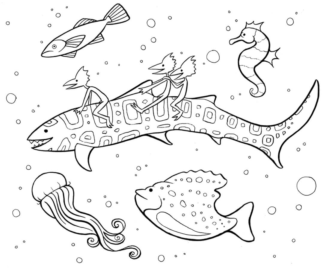 Ocean Animals Mindfulness Coloring Page - Free Printable Coloring ...