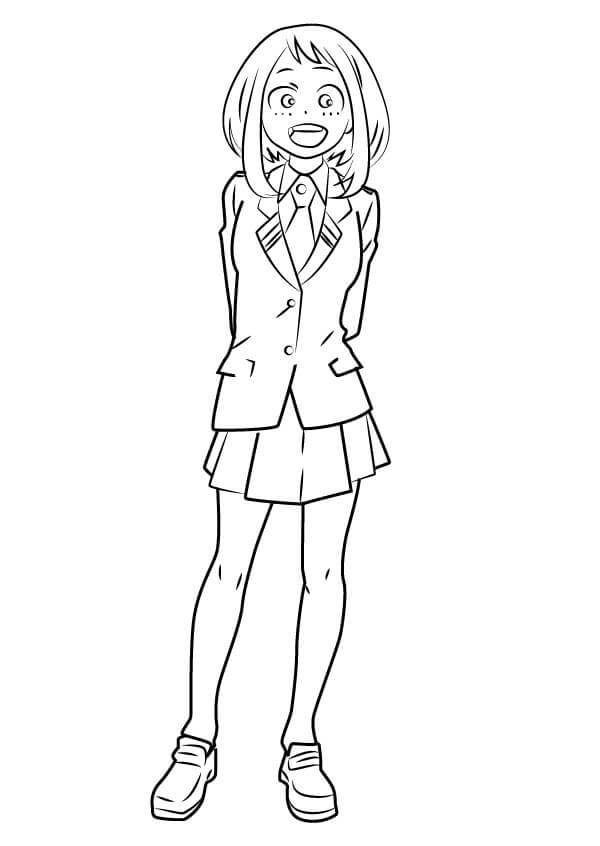Ochaco Uraraka From My Hero Academia Coloring Page Free Printable Coloring Pages For Kids