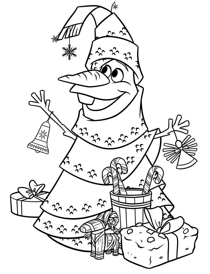 olaf christmas tree coloring page free printable coloring pages for kids
