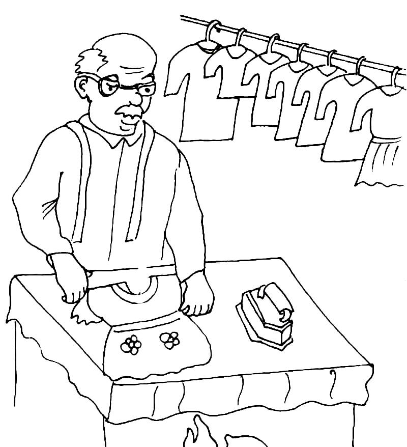Old Tailor 2 Coloring Page - Free Printable Coloring Pages for Kids