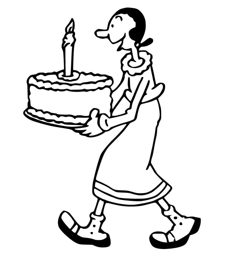 Olive Oyl and Birthday Cake