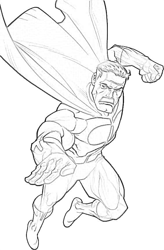 Omni-man Flying Coloring Page - Free Printable Coloring Pages for Kids