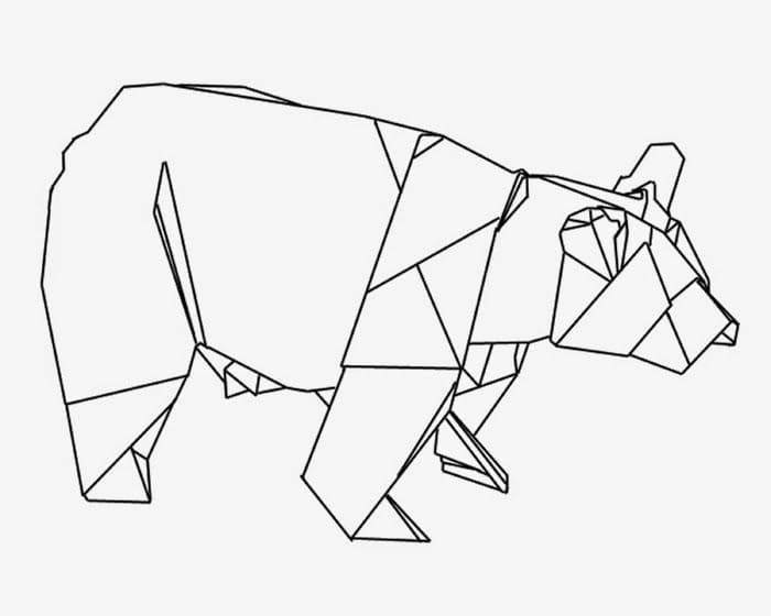 Origami Bear Coloring Page - Free Printable Coloring Pages for Kids