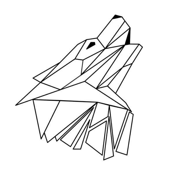 origami wolf drawing