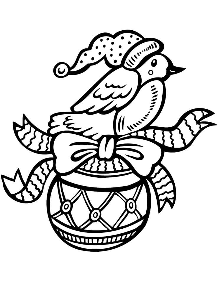 Round Christmas Ornament Coloring Page - Free Printable Coloring Pages