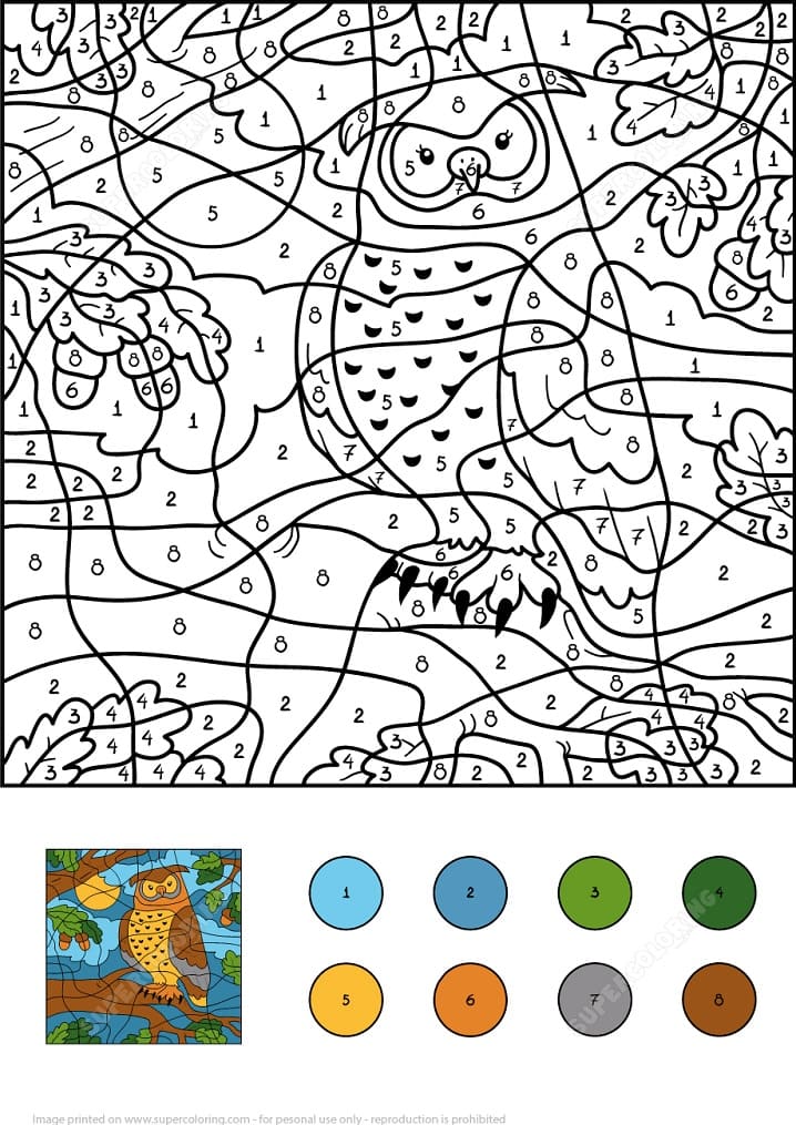 Printable Animal Color By Number Printable Animal Color By Number