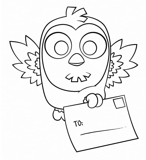 Owl Delivering Postcard