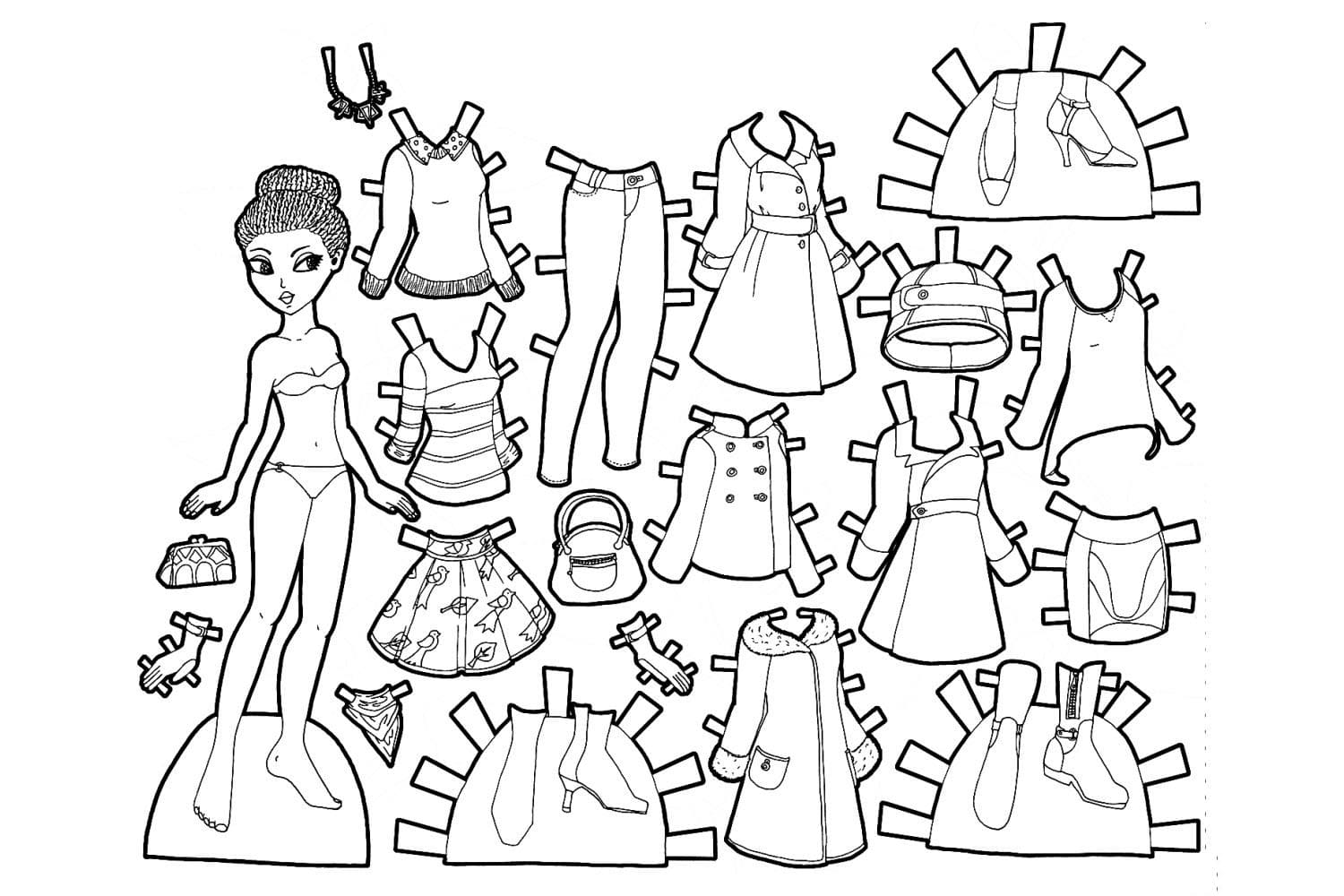 Paper Dolls Coloring Page Paper Dolls Coloring Page