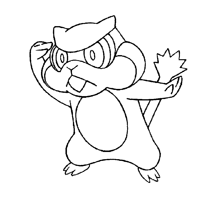 patrat coloring page in black and white pokemon