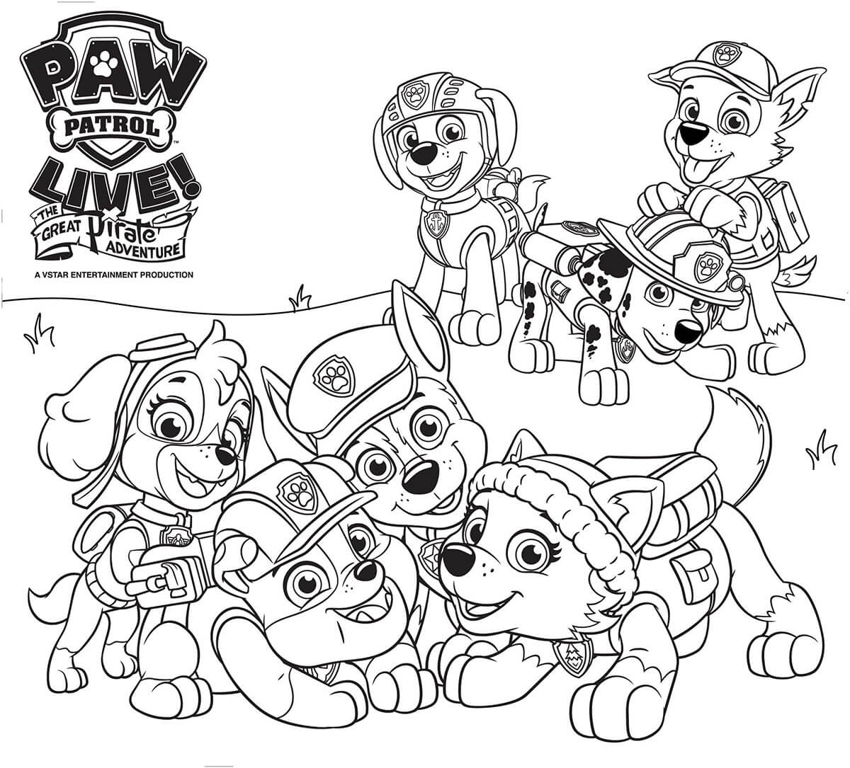 Paw Patrol Characters Head Coloring Page Free Printable Coloring 