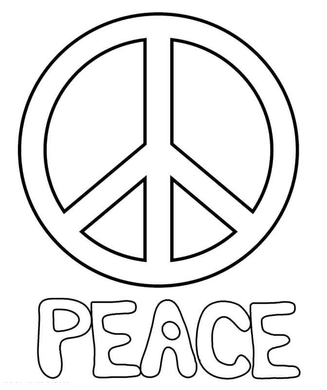 Peace Sign 1 Coloring Page Free Printable Coloring Pages for Kids