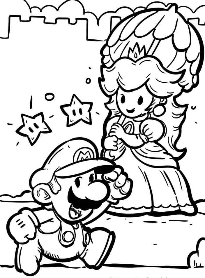 Peach and Super Mario