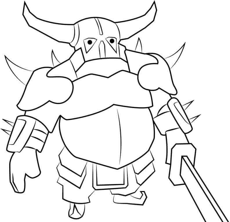 Pekka Clash Royal Coloring Page - Free Printable Coloring Pages for Kids