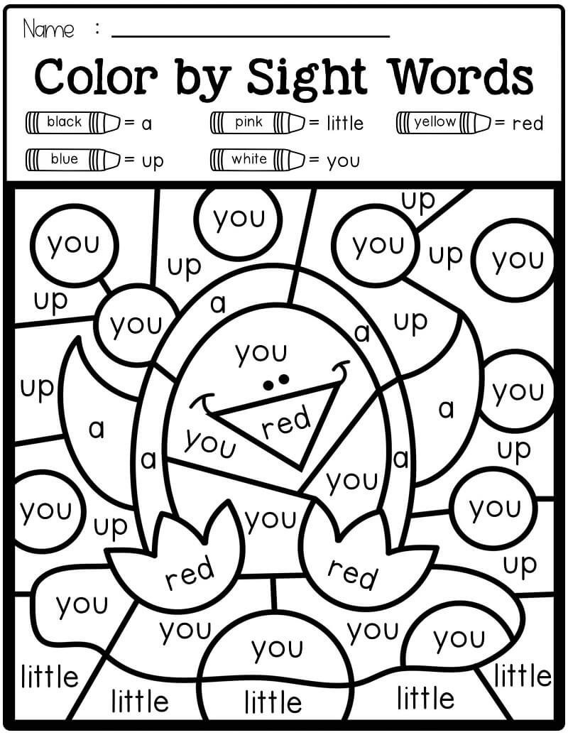 Penguin Sight Words Coloring Page Free Printable Coloring Pages For Kids
