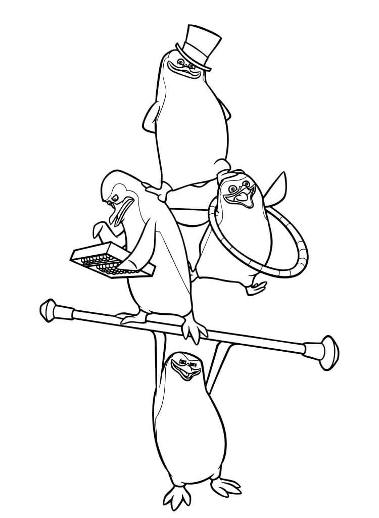 Penguins of Madagascar to Color