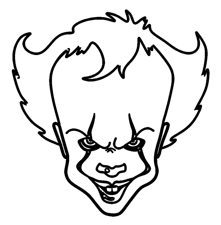 Pennywise's Smiling Face Coloring Page Free Printable Coloring Pages