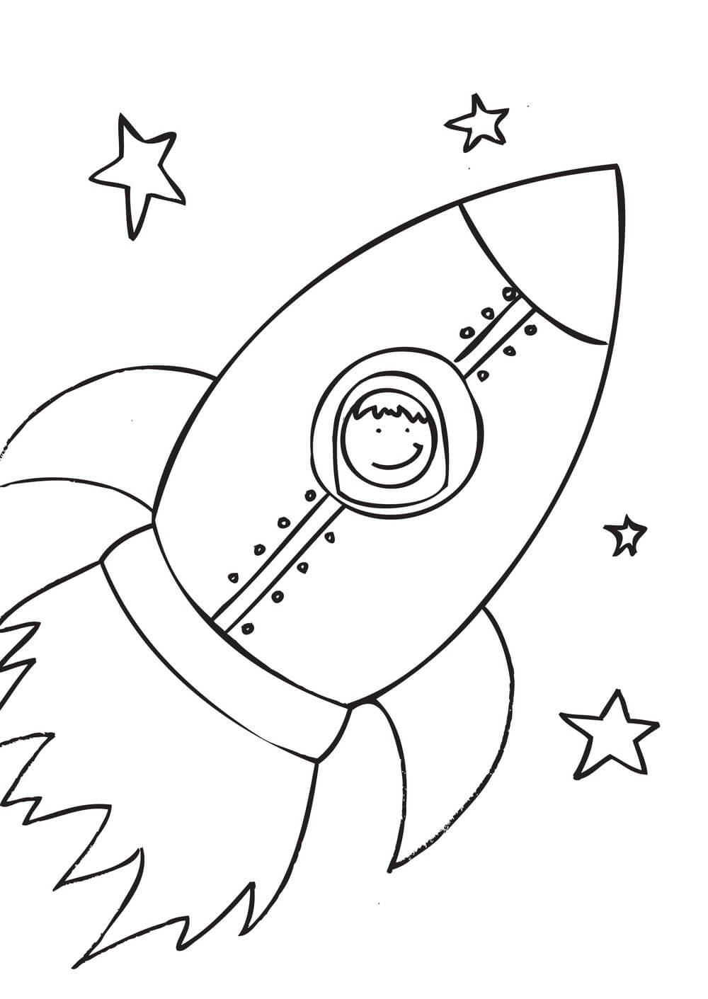 Long Rocket Ship Coloring Page - Free Printable Coloring Pages for Kids