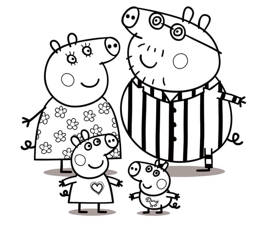 Peppa Pig Family in Pyjamas