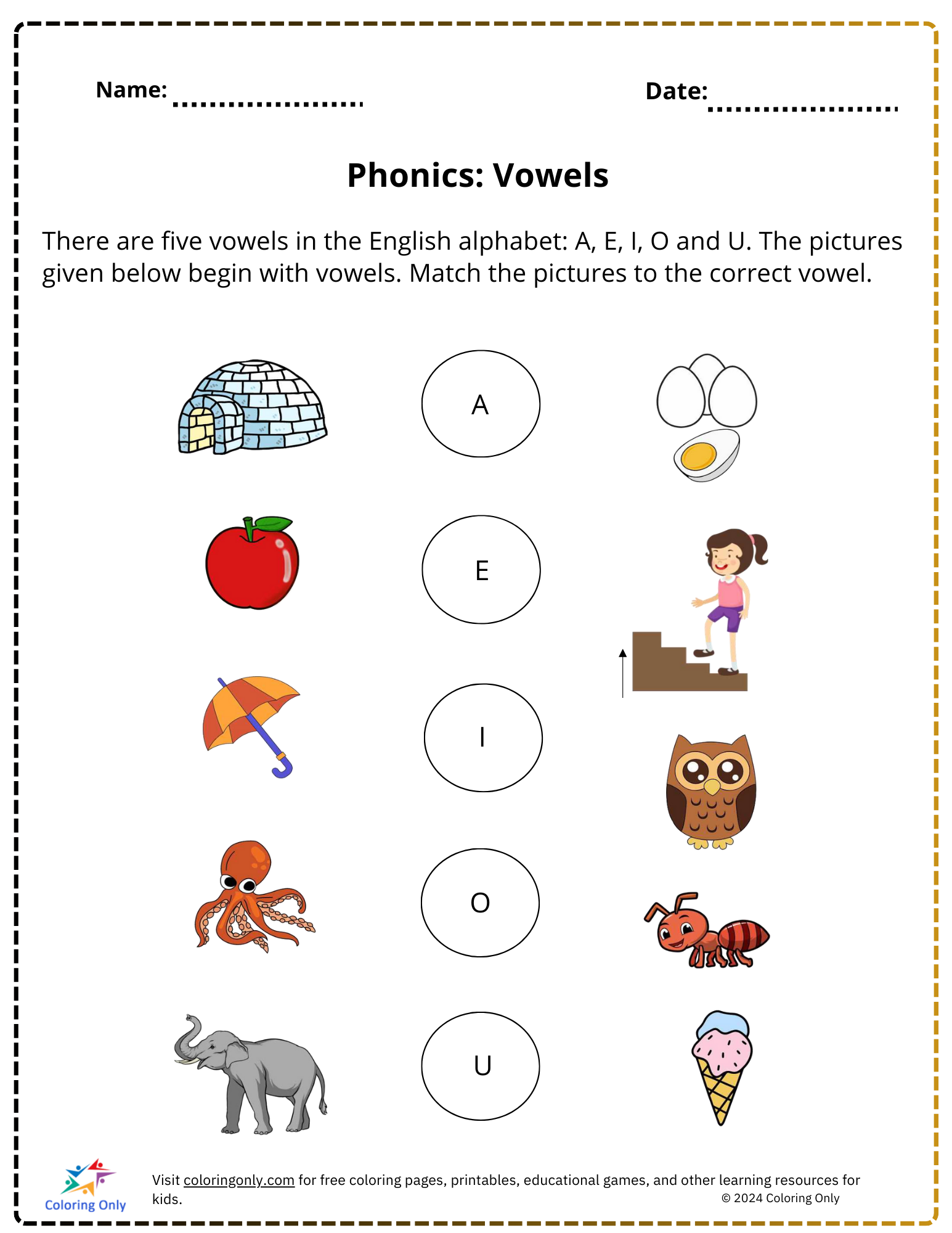 Phonics Vowels Free Printable Worksheet Phonics Vowels Free Printable Worksheet
