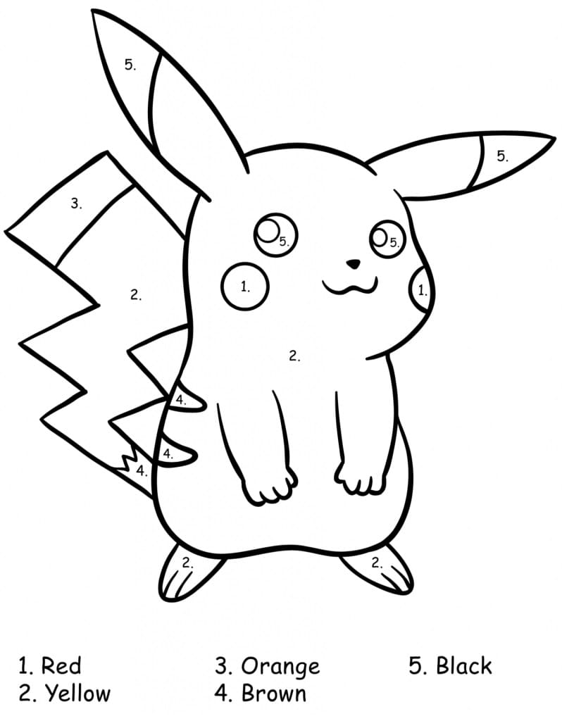 Pokemon Color By Number Coloring Pages   Free Printable Coloring ...