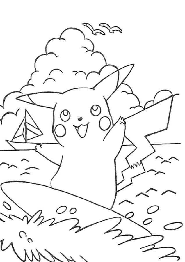 Pikachu Surfing