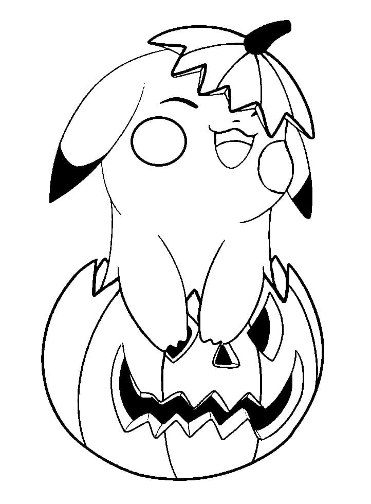 Pikachu And Halloween Pumpkin Coloring Page Free Printable Coloring Pages For Kids