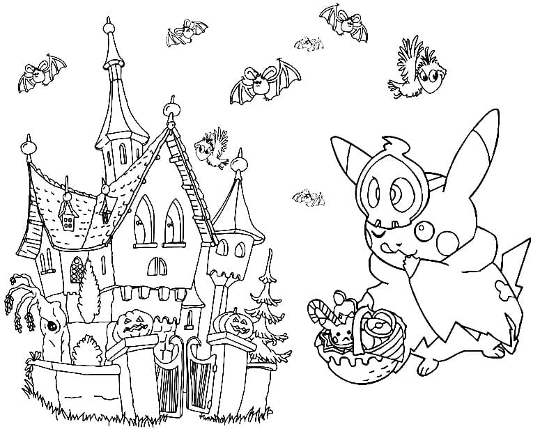 Pikachu and Haunted House