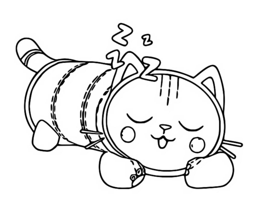 Pillow Cat from Gabby's Dollhouse Coloring Page - Free Printable