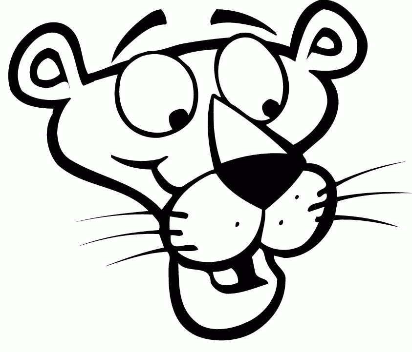 Pink Panther Face Coloring Page - Free Printable Coloring Pages for Kids