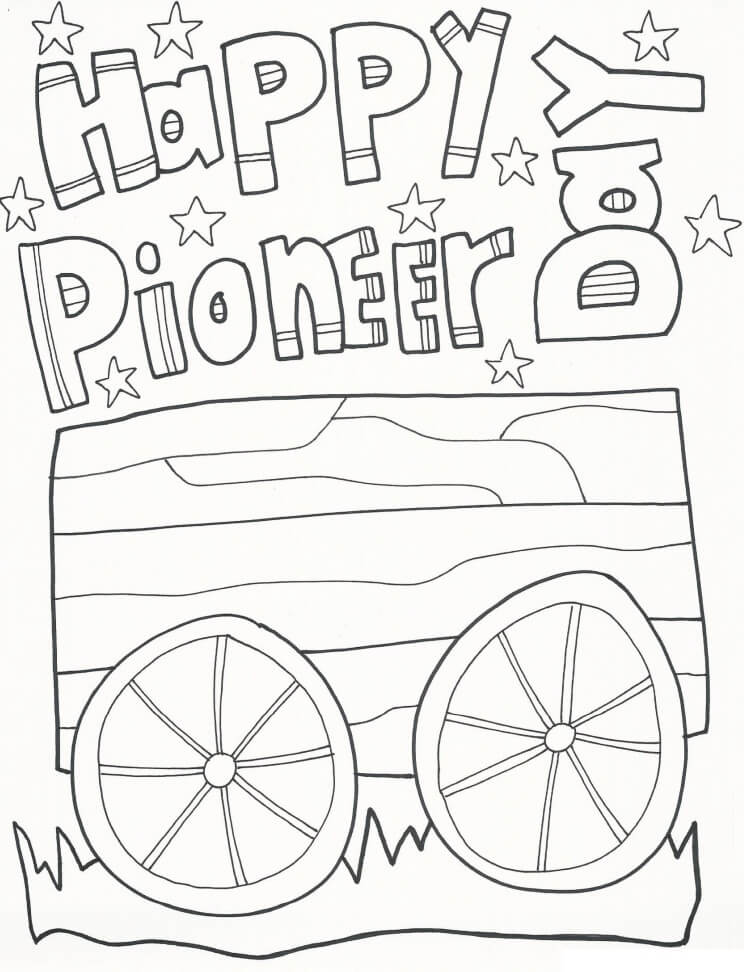 pioneer day coloring page Coloring wagon pages covered pioneer chuck ...