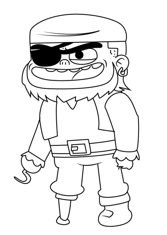 Pirate Jesse from Looped Coloring Page - Free Printable Coloring Pages