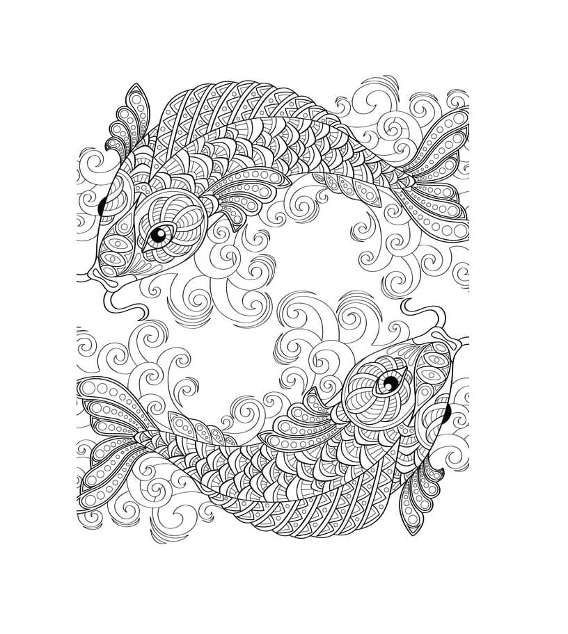 Pisces Coloring Pages Free Printable Coloring Pages For Kids