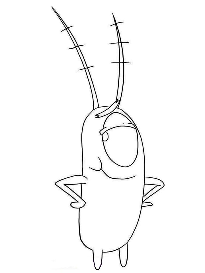 Plankton Smiles Coloring Page - Free Printable Coloring Pages for Kids