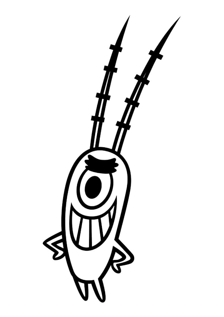 Plankton Smiling Coloring Page - Free Printable Coloring Pages for Kids